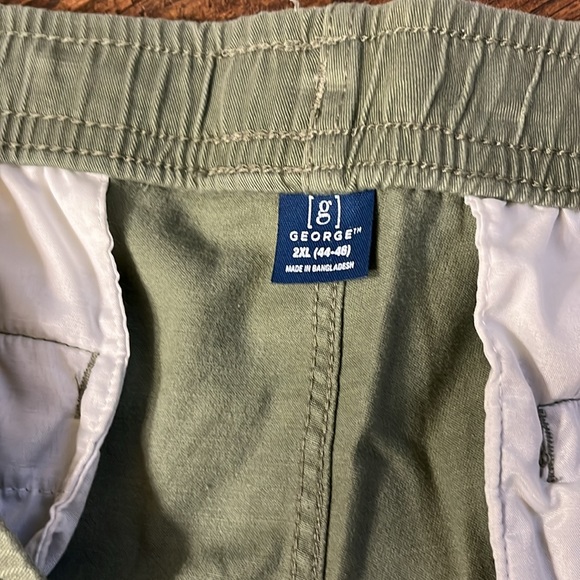 George Big Men Pull On Above the Knee Cargo Size 2XL (44-46) Green Artichoke NWT - Picture 8 of 10